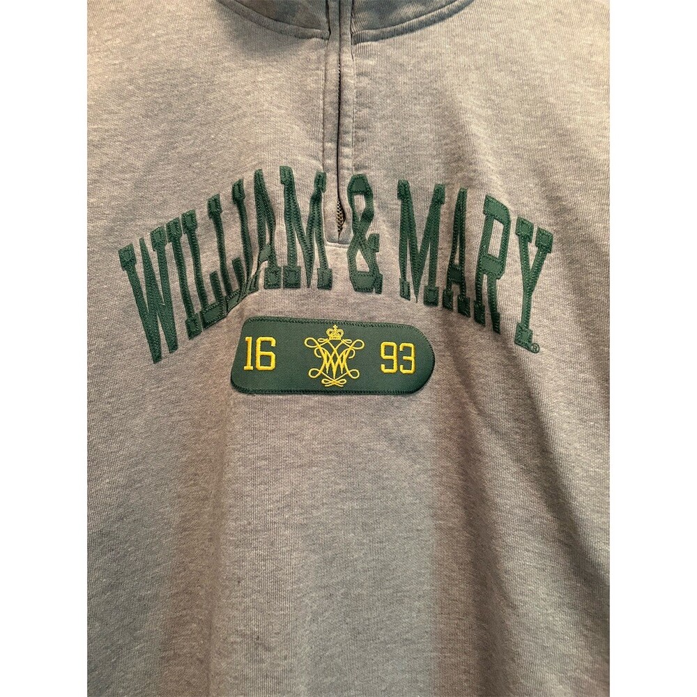 JanSport William & Mary 1/4 Zip Pullover Sweatshirt Gray Mens L Crest - Picture 2 of 7